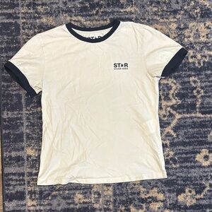 Golden Goose Cream and Black Kids T-Shirt